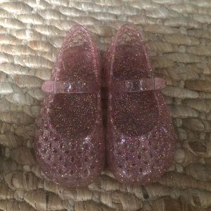 Pink Glitter Jelly Shoes Size 6